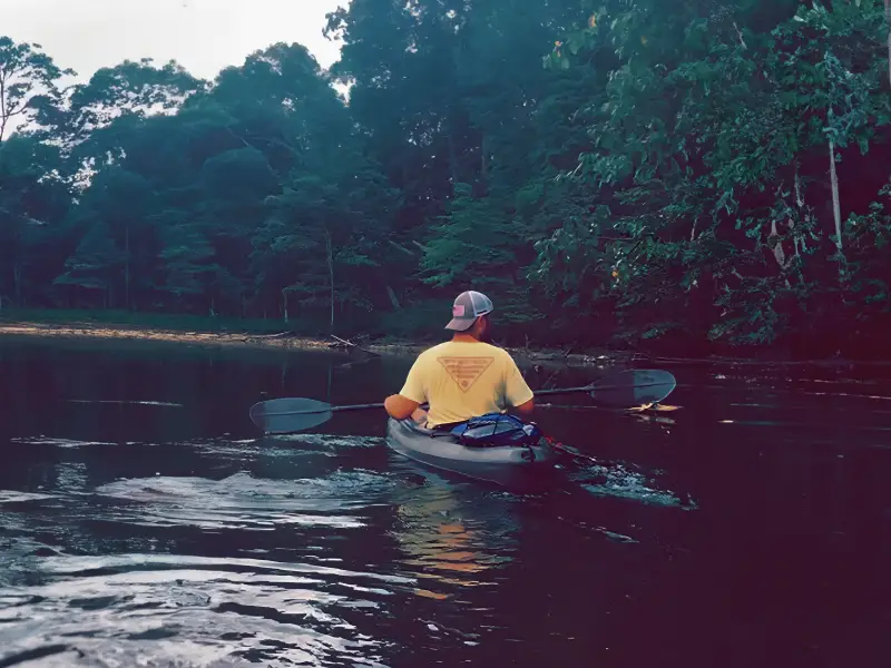 Canoe on lake