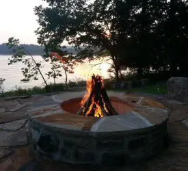 Lakefront fire pit